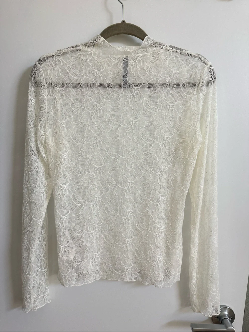 By Anthropologie Lace Top for Layering Ivory Small